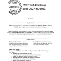 FTC Team Membership Contract – 2026-2027 BIOBUZZ Season